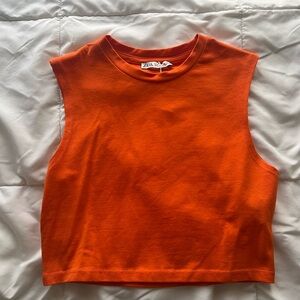 Zara Orange Sleeveless Top